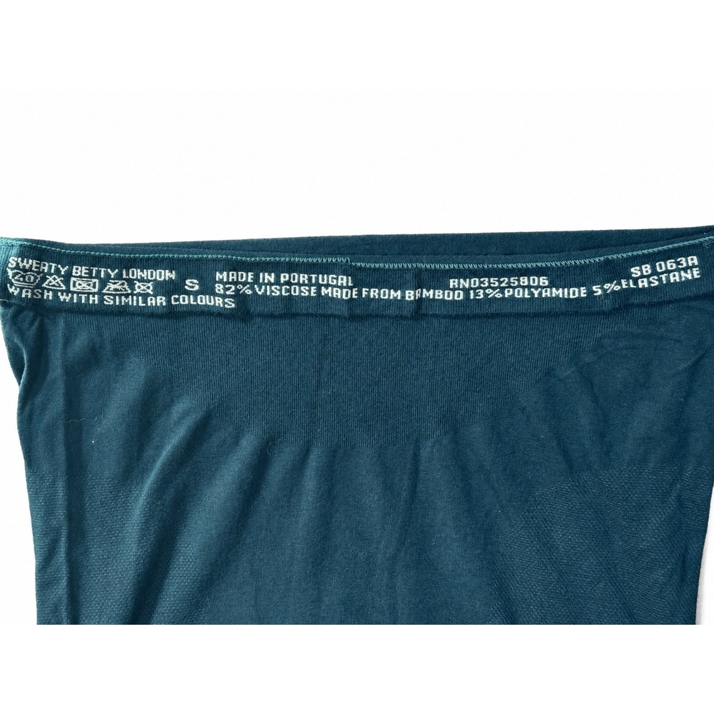 Sweaty Betty Athlete Seamless Top S Teal Bamboo Long Sleeve Yoga Workout Shirt - Picture 5 of 6